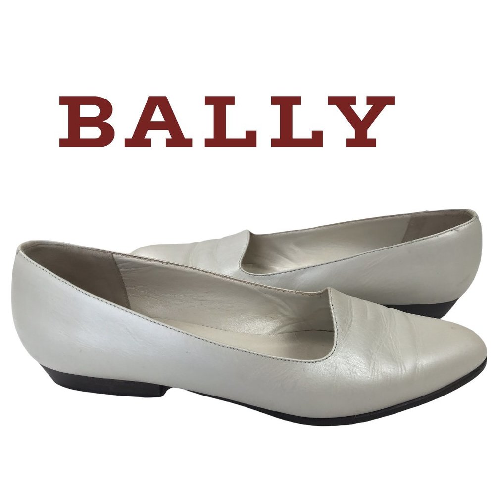 BALLY Switzerland OFF-WHITE ITALIAN LEATHER Loafers! Size 8.5! AA